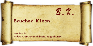 Brucher Kleon névjegykártya